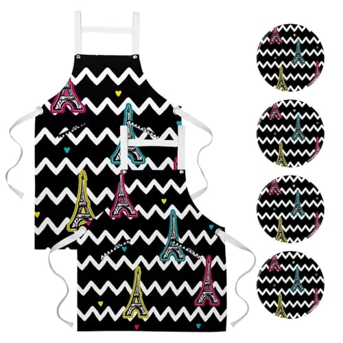 Tablier de cuisine pour nettoyage de la maison et pâtisserie avec accessoires