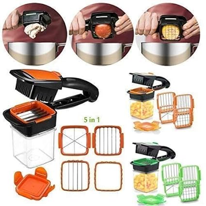 5 in 1 Multifunction Vegetable Cutter Manual Vegetable Quick Dicer Fruit Chopper