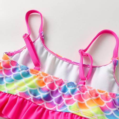 Image of DXTON Girls Summer Swimsuit Beach Sport One Pieces Ruffled Tankini Cartoon Bathing Suit Swimwear