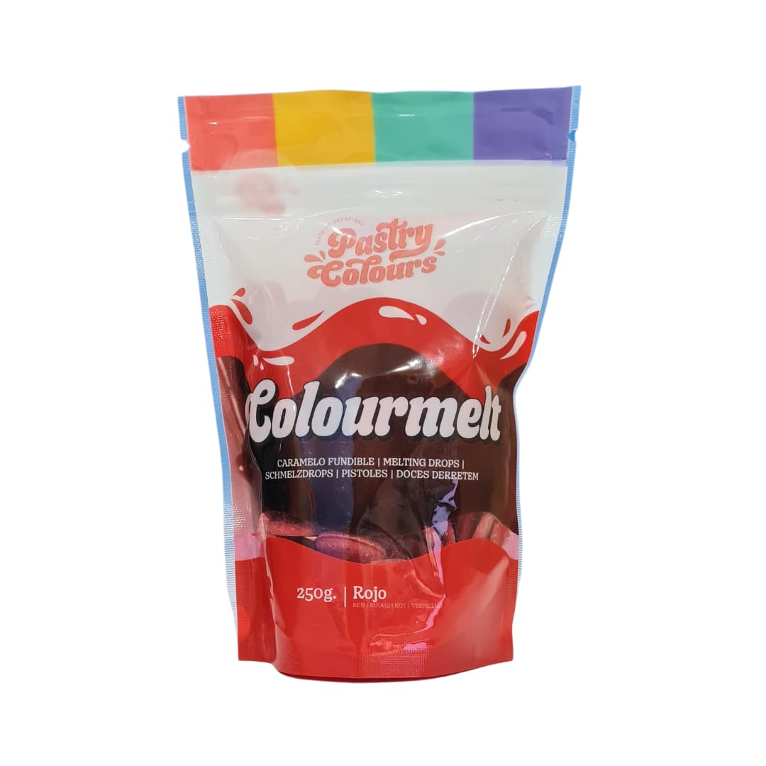 Melts Rojos Chocolate para Fundir Cobertura para Pasteles 250g
