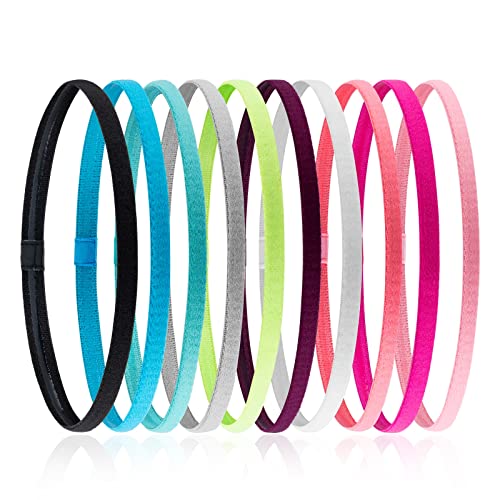 ヘアバンド ヘッドバンド レデイーズキッズ用 細身スポーツ汗止めヘアバンド ランニング サッカー ヨガ 洗顔 軽量 弾性 メンズヘアバンド 10枚セット