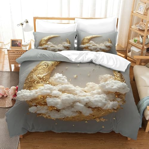 Housse de Couette éclair caché en microfibre motif 3D céleste - 3