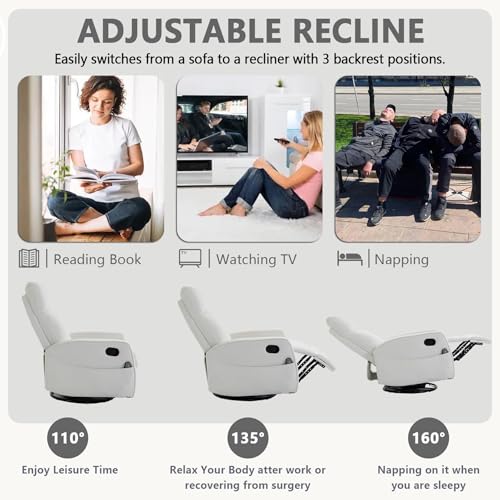 Sillón reclinable pequeño terciopelo blanco miniatura 4