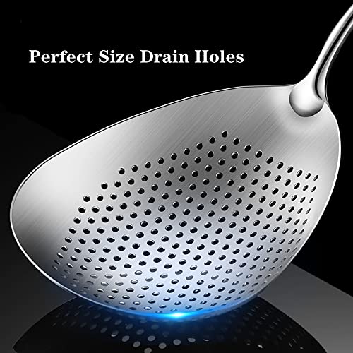 Pasta Food Strainer Spoon,Kitchen Cooking Skimmer Ladle,Large Stainless Steel Slotted Spoon,Spider Strainer Colander Spoon For Cooking,Draining And Frying,15 Inch #TOP5