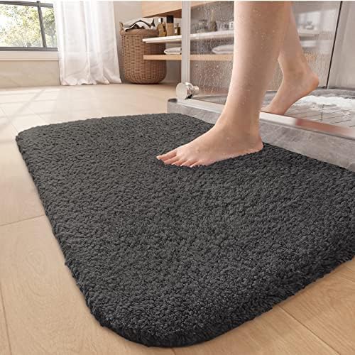 Color G Bath Mat 40 x 60 Cm, Bathroom Mat Absorbent, Non Slip, Soft, Fluffy, Microfiber, Machine Washable Bath Mat, Thick Bath Rug Shower Bath Mat Bathroom Rug for Bathroom, Tub (Navy)
