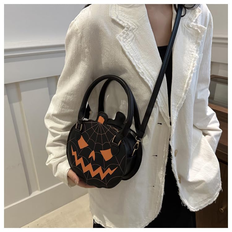 Halloween Purse Pumpkin Purse Crossbody Bag Novelty Devil Shoulder Bag PU Leather Halloween Pumpkin Crossbody Purse4