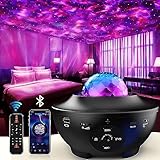 Starry Night Light Projector,3 in 1 Galaxy Light Projector LED Ocean Wave Nebula Clouds with Remote Control, Bluetooth Speaker, Star Light for Nursery, Baby, Ceiling, Bedroom Birthday Party Wedding