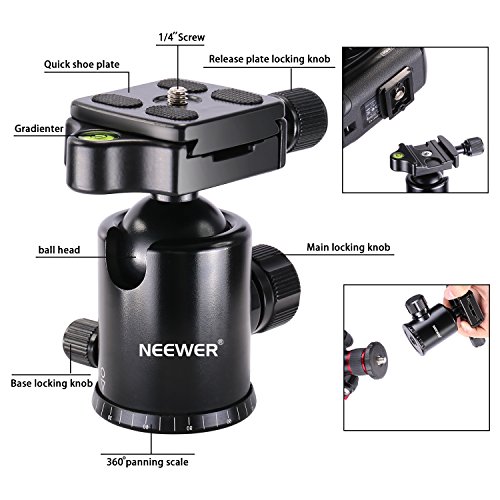 Neewer monopiede treppiede da viaggio in lega di