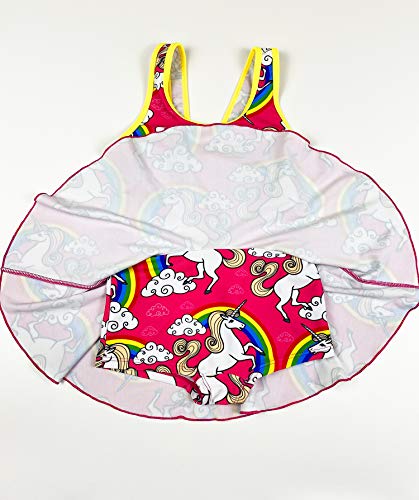 Girls One Piece Rainbow Unicorn Swimsuit Stars Print Swimwear Bathing Suit3