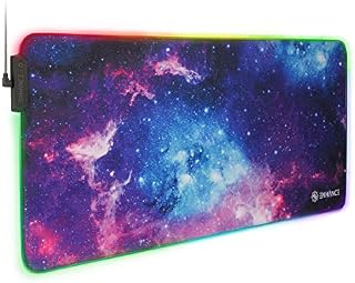 ENHANCE Extra Large LED Gaming Mouse Pad - Soft XXL Desk Mat with 7 RGB Colors, 3 Color Modes, Smart Control, Water Resistant High Speed Tracking Surface - (Galaxy) - Extended Pad - 32 x 14 inches