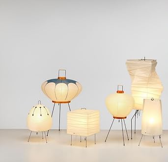 Isamu Noguchi Kazumi Rust Style Rice Paper Lamp Living Room Bedroom Torchiere Lighting Nordic Modern Hotel Bedside Decorative Table Lamp Floor Paper Lamp Japanese Retro Rice Paper Table Lamp Style Night Lamp Bedside Lamp C