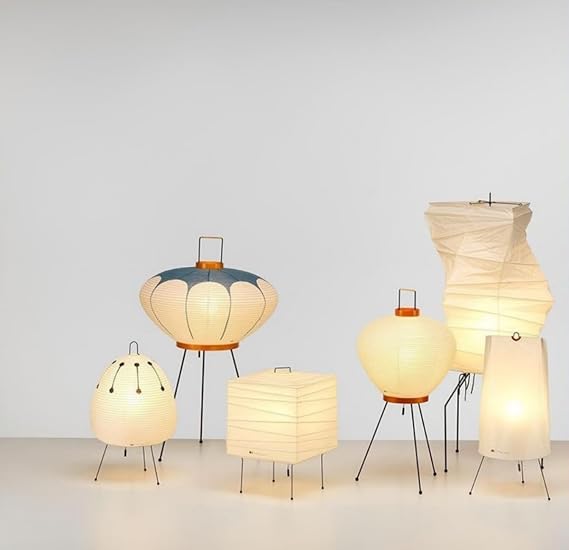 Isamu Noguchi Kazumi Rust Style Rice Paper Lamp Living Room Bedroom Torchiere Lighting Nordic Modern Hotel Bedside Decorative Table Lamp Floor Paper Lamp Japanese Retro Rice Paper Table Lamp Style Night Lamp Bedside Lamp C
