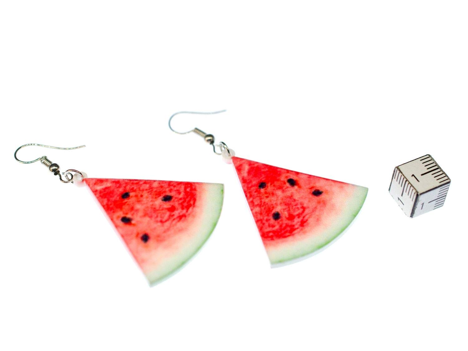 Miniblings Melone Ohrringe Miniblings Hänger Wassermelone Obst Sommer Dreieck Melonenstück