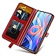 Rostsant Handyhülle für Xiaomi Redmi Note 11 4G / Redmi Note 11S - Geprägter Baum PU Leder Hülle Brieftasche Tasche Hülle - Rot mit Ständer-Funktion