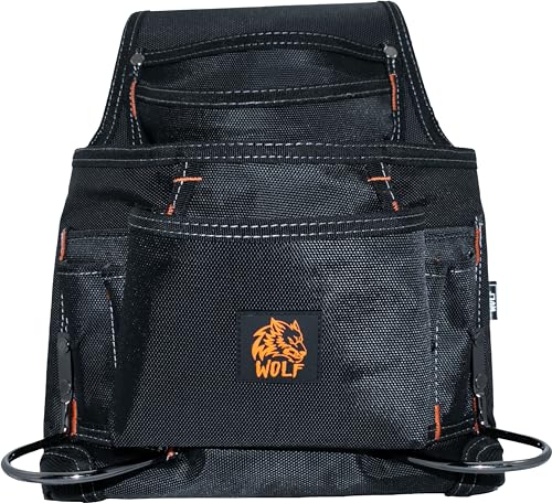 WOLF Heavy-Duty Ballistic Nail & Tool Bag, 10 Pockets