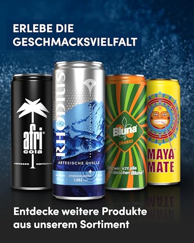 RHODIUS – Mineralwasser mit Kohlensäure versetzt 24 x 330ml Dosen – Prickelndes Wasser aus der 500 m tiefen Quelle der Vulkaneifel – Sprudelwasser in der Getränkedose, reich an Mineralien & Magnesium