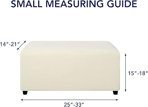 Vista 34 de PureFit Funda otomana rectangular de ajuste suave superelástica, para taburete de pies y muebles de almacenamiento plegables para sala de estar