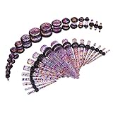 BodyJ4You 36PC Gauges Kit Ear Stretching 14G-00G Rainbow Glitter Acrylic Taper Plug Body Piercing