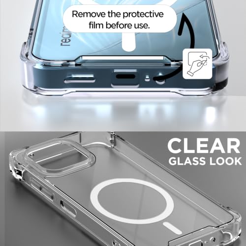 Image of Outlouders Back Cover for Realme 16T 5G | Magnetic-Safe | Transparent PC + TPU | Magnetic Support | Shockproof Protection Bumper Case (Transparent)