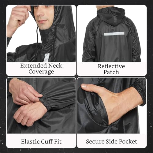 Image of Amazon Brand - Solimo Men's Polyester Water Resistant Casual Style Rain Coat