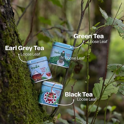Image of Lazika Loose Leaf Tea Set, Black Tea, Green Tea, Earl Grey, Tea Gift Set, 3.35 Oz (Pack of 3)