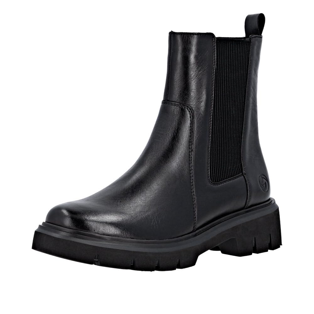 Remonte Women's D1W81 Chelsea Boot, Black, 41 EU, Black, 8.5 UK