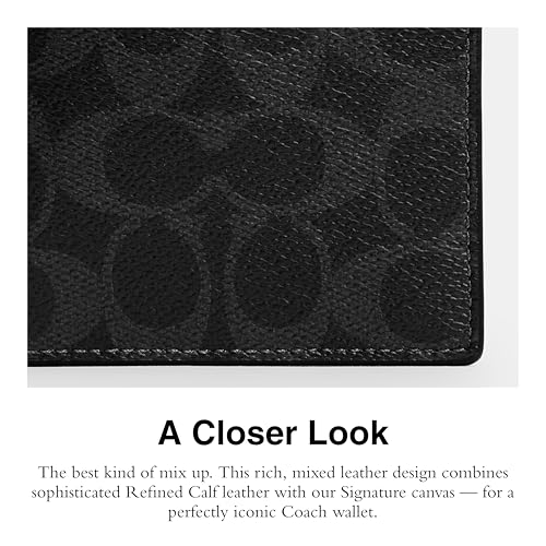 Coach Men's Slim Billfold Wallet in Signature Canvas, Black4