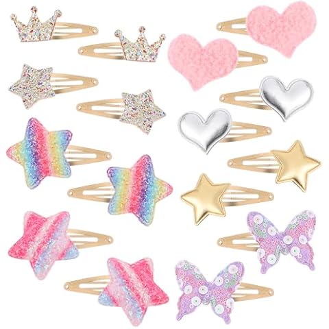WLLHYF 16 Pcs Cute Metal Hair Clips Cover