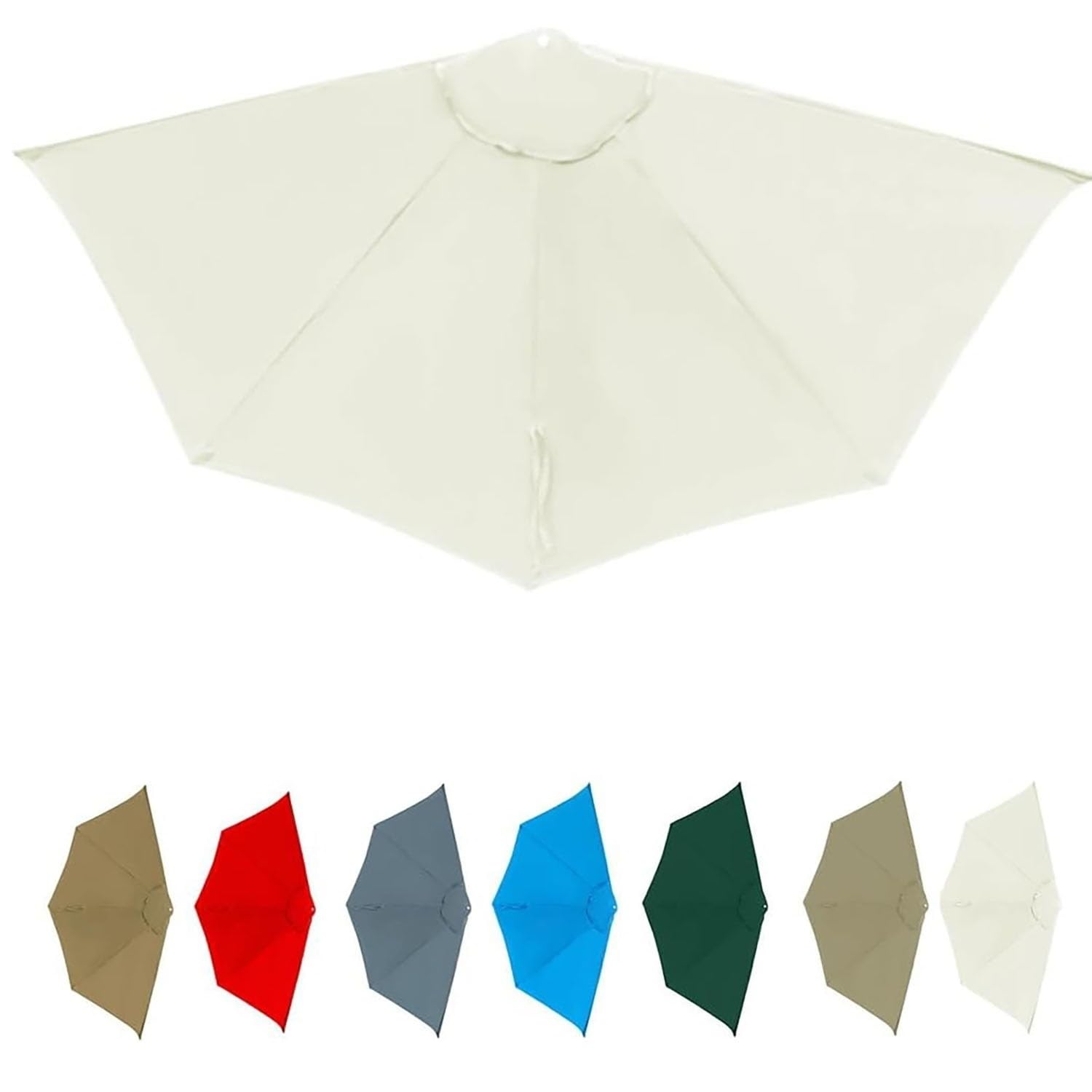 Hoowarm Half Parasol Replacement Cover 5 Arms，Outdoor Garden Waterproof Umbrella Replacement Fabric，2.7m 3.0m Patio Parasol Umbrella Canopy for Backyard Garden Market Beach(A,5Ribs:300cm)