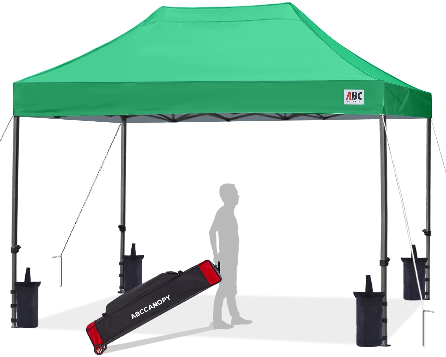 ABCCANOPY Patio Pop Up Canopy Tent 10x15 Commercial-Series (Kelly Green)