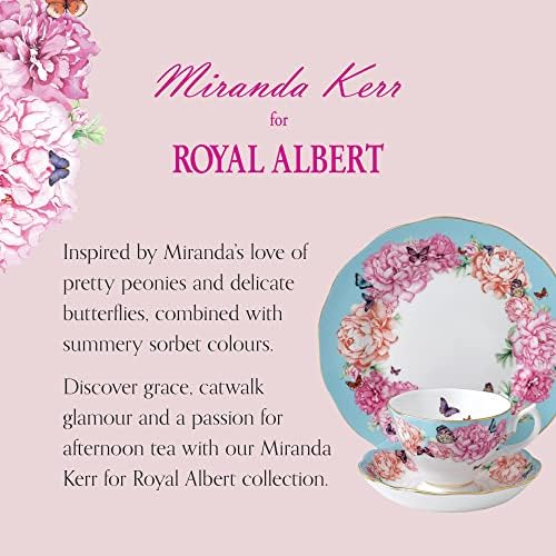 Royal Albert Miranda Kerr 15 Piece Gift Vintage Serving 4, with Bone China Cup and Saucer Set, Tea Plates, Teapot, Sugar Bowl & Jug-Butterfly & Floral Pattern, Multi, 15pc