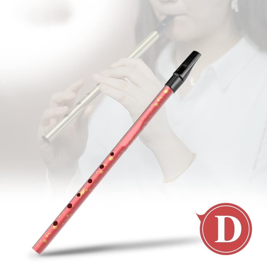 Querflöte Anfänger Crimson 6-Loch-Pfeife C&D-Tasten Aluminiumlegierung Flöte Holzblasinstrument (Color : D Key)