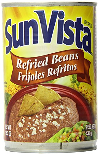Sun Vista Pinto Beans, Refried, 16 Ounce (Pack of 12)