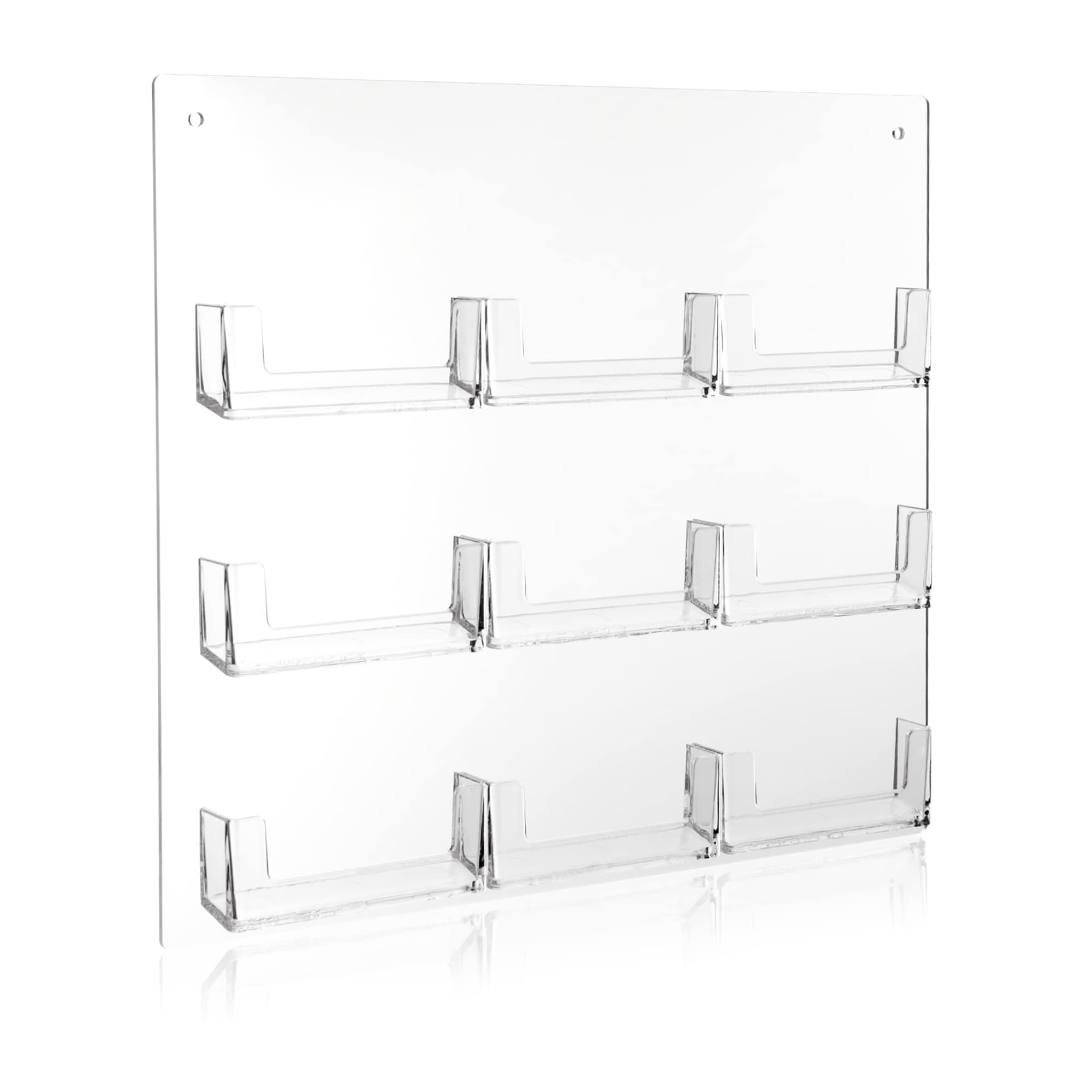 Soporte para tarjetas de visita con 9 compartimentos para montaje en pared