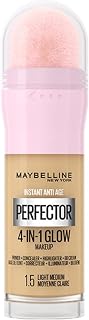 Maybelline New York Instant Anti Age Rewind Perfector, 4-In-1 Glow Primer, Concealer, Highlighter, Self-Adjusting Shades, Evens Skin Tone with a Glow Finish, Shade: 1.5 Light Medium