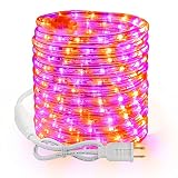 Brizled Purple & Orange Rope Lights, 18ft 216 LED Orange Halloween Rope Lights, 120V Plugin Rope Lig