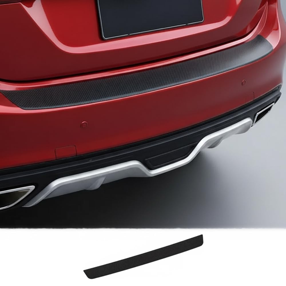 RIMENGDAN 1 Pc car rear bumper protector for Audi A4 Avant | Typ B9 | Bj. 2019 (Facelift), carbon fibre boot sill guard vehicle protection strip auto tailgate edge cover