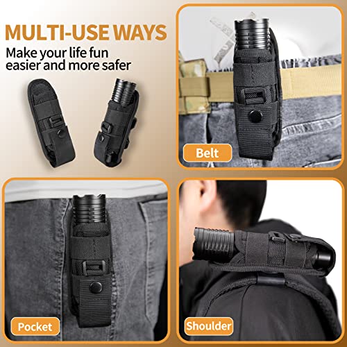Amzgogo Flashlight Holster Case, 360 Degree Rotatable Pouch Nylon Flashlight Holder Duty Belt For Edc (2 Pack) #TOP4