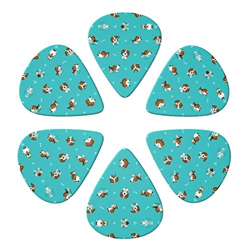 Cartoon Dog Lot de 6 médiators de guitare pour guitare acoustique, guitare électrique, basse, ukulélé – fin, moyen et… - Les Beatles, Paul McCartney, John Lennon, RIngo Starr, George Harrison Cartoon Dog Lot de 6 médiators de guitare pour guitare acoustique, guitare électrique, basse, ukulélé – fin, moyen et… – Image 5