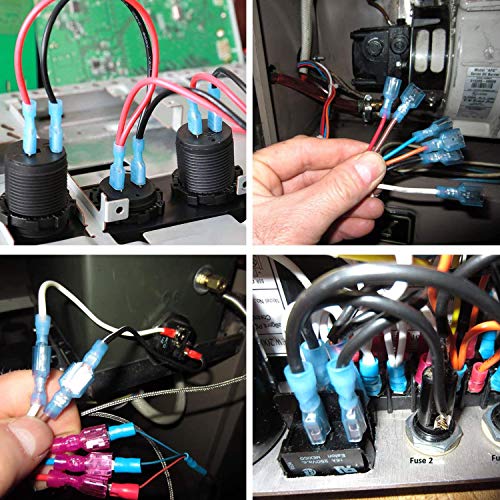Amlits 160 PCS Fully Insulated Male & Female Spade Nylon Quick Disconnect Electrical Crimp Cold-Pressed Terminals Assortment Kit - Thumbnail 6