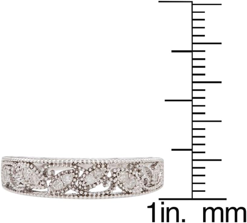 10k White Gold Vintage-Style Diamond Anniversary Band (0.08 cttw, I-J, I2-I3)