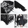 Goth Bell Sleeve Shrug Gothic Lace Mesh Bolero Sheer Shrug Black Flare Sleeve Crop Top for Women Dresses Rave Fairy Core Witch Tie Front #4