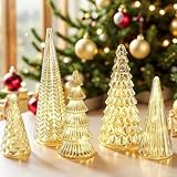 Alberi di Natale in con luci a LED, 5 pezzi, statuette di albero di Natale, per tavolo, caminetto, centrotavola, decorazione per la casa e le feste