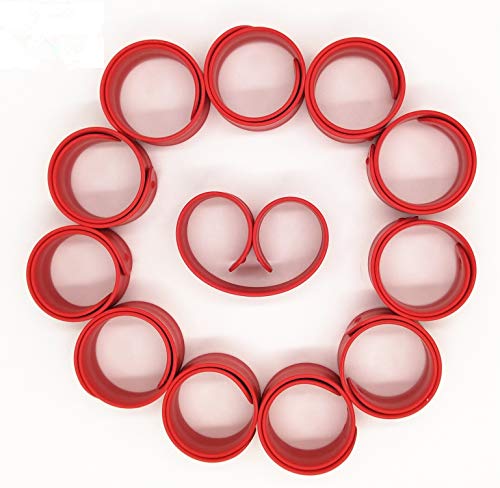 LEEUEE 12 Pack Slap Bracelets for Kids, Silicone Red Slap Bracelet Wristband Birthday