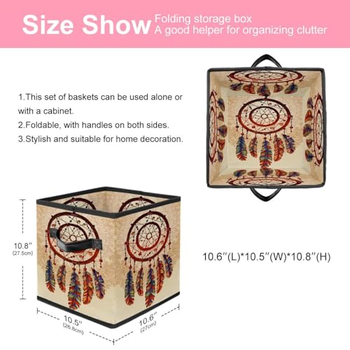 Panier de rangement en tissu attrape-rêves au design ethnique - 3