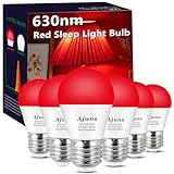 630nm LED Red Sleep Light Bulb Dimmable, Blue Light Blocking Bulb Promoting Melatonin Red Light Bulbs, A15 LED 5W 40W Equivalent Night Light E26 Base 6Pack