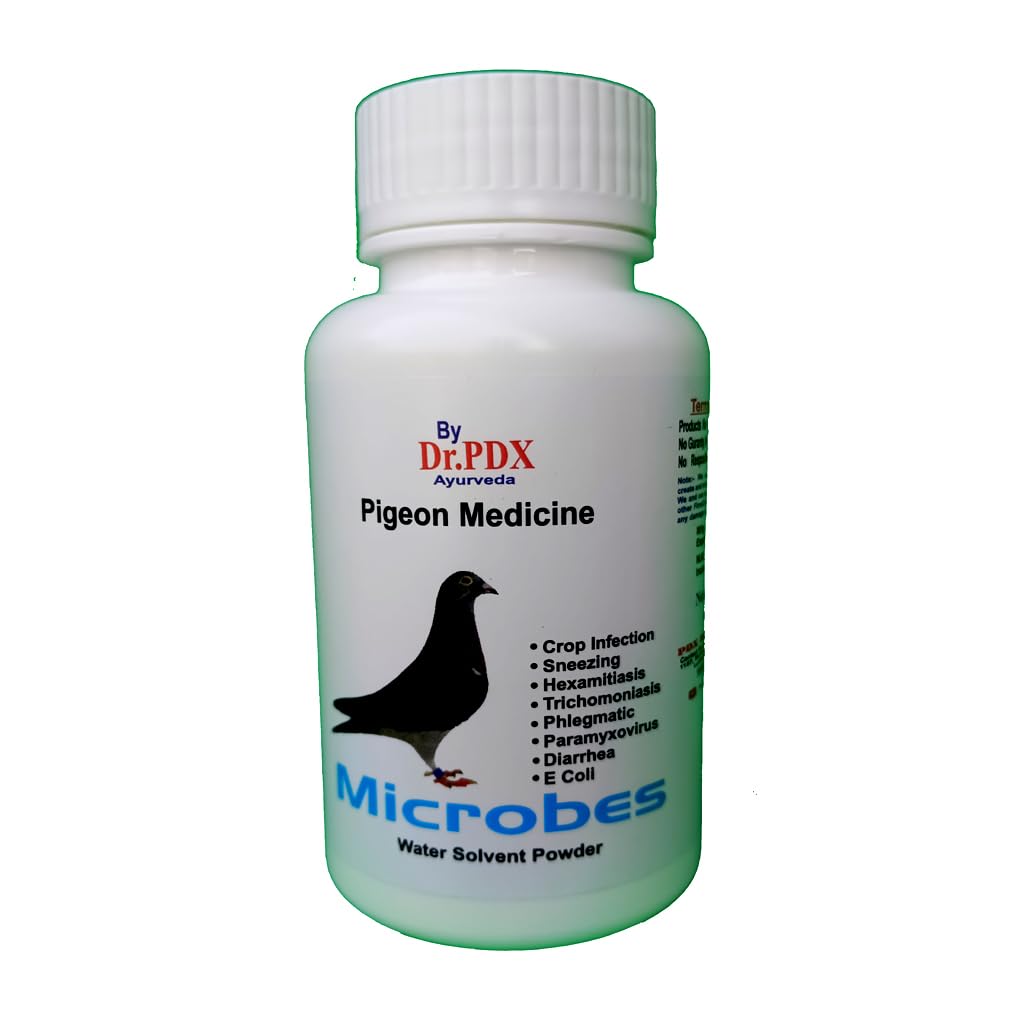 Microbes Powder for Pigeon Viral Disease Prevention Medicine (50-Gram (Cover 100-Pigeon)