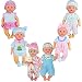 Dressbar 6pcs for 8-9-10-11 Inch Baby Doll Clothes Outfits Reborn Newborn Costumes with Bear Doll Birthday Xmas Gift Wrap