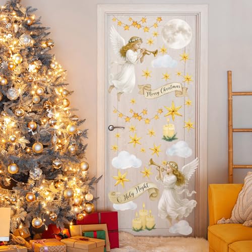 Vinilos decorativos Navidad ángel elegante 35x12 in miniatura 5