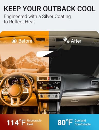 Image of Proadsy 2026 Upgrade Front Windshield Sun Shade Foldable Sunshade Protector Custom Fit 2015-2019 Outback SUV Accessories